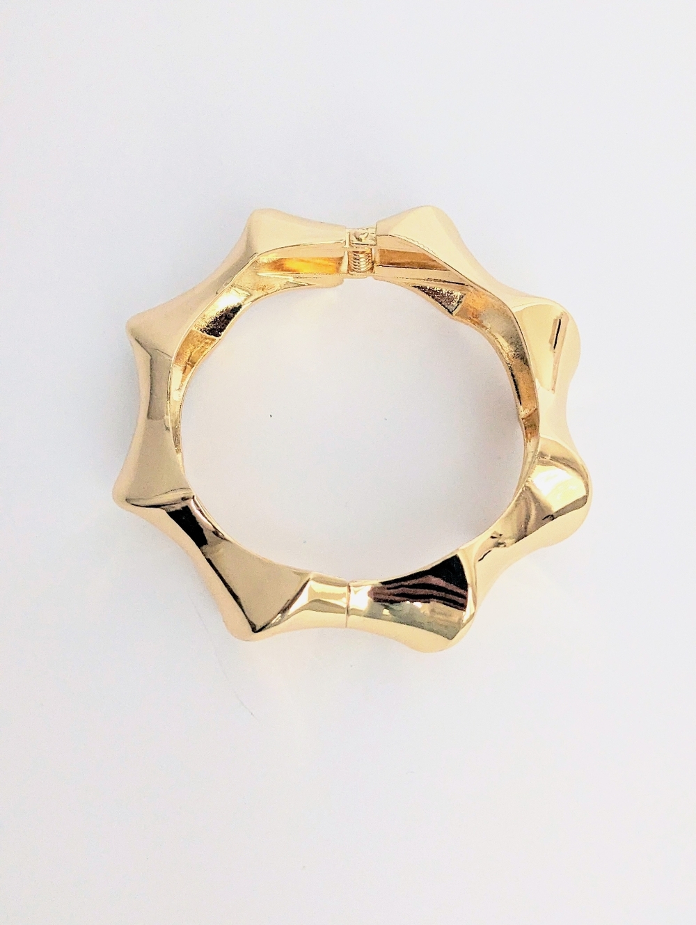 Gold Sculptural Bangle Bracelet